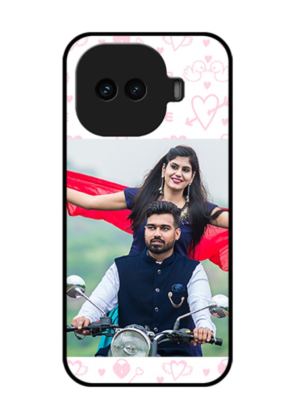 iQOO 15R 5G Custom Glass Phone Case - Pink Flying Heart Design
