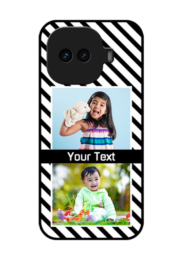 iQOO 15R 5G Custom Glass Phone Case - Black And White Stripes Design