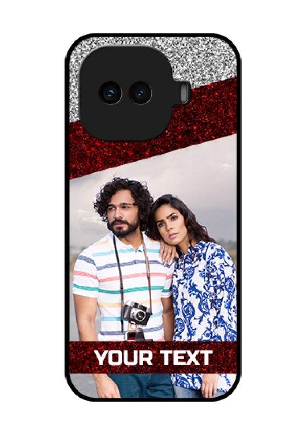 iQOO 15R 5G Custom Glass Phone Case - Image Holder With Glitter Strip Design