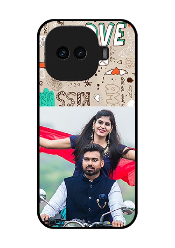 iQOO 15R 5G Custom Glass Phone Case - Love Doodle Pattern