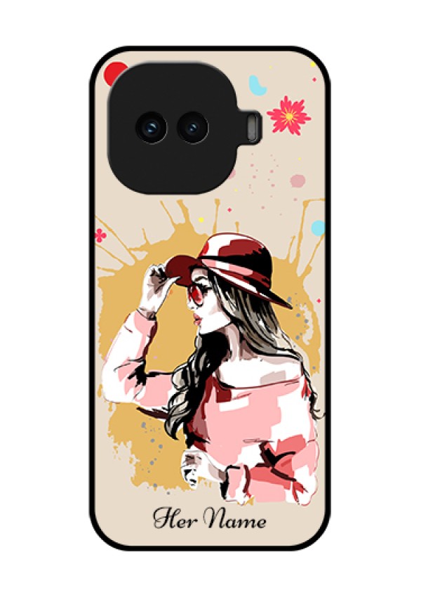 iQOO 15R 5G Custom Glass Phone Case - Women With Pink Hat Design