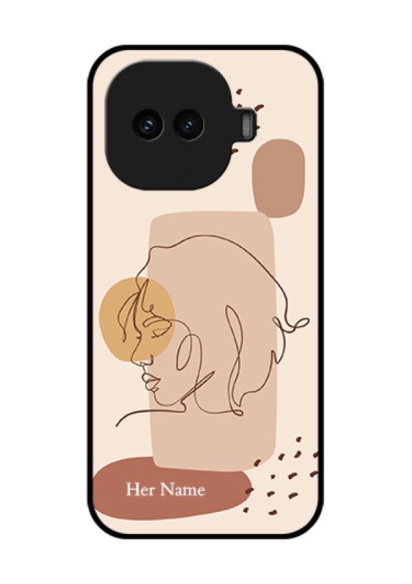 iQOO 15R 5G Custom Glass Phone Case - Calm Woman Line Art Design