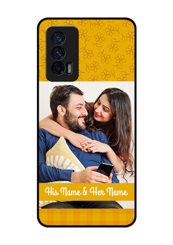 iQOO 7 5G Custom Glass Mobile Case - Yellow Floral Design