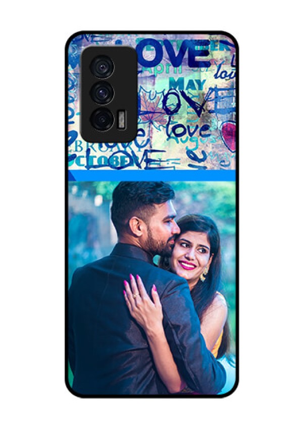 iQOO 7 5G Custom Glass Mobile Case - Colorful Love Design
