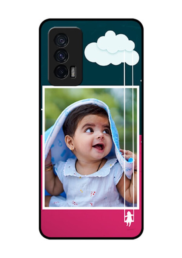iQOO 7 5G Custom Glass Phone Case - Cute Girl with Cloud Design