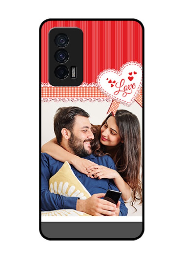 iQOO 7 5G Custom Glass Mobile Case - Red Love Pattern Design