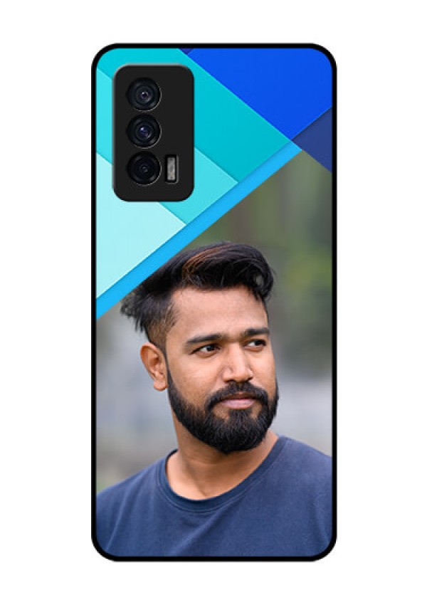 iQOO 7 5G Custom Glass Phone Case - Blue Pattern Design