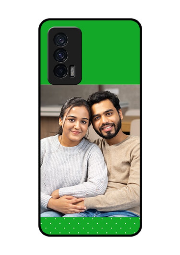 iQOO 7 5G Personalized Glass Phone Case - Green Pattern Design