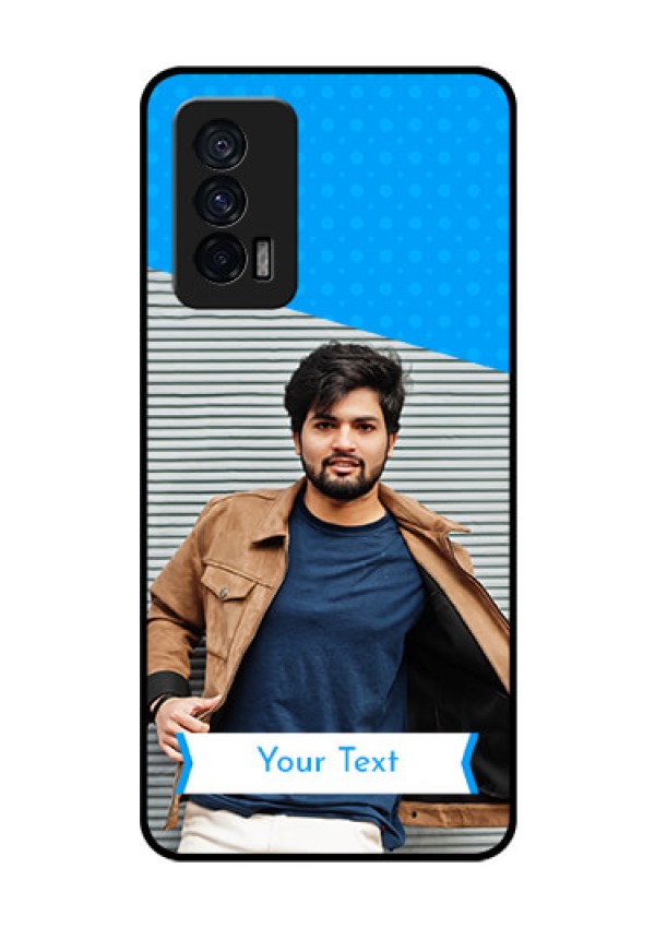 iQOO 7 5G Photo Printing on Glass Case - Simple Blue Color Design
