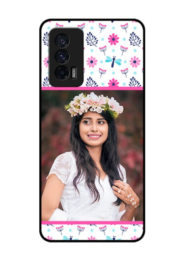 iQOO 7 5G Photo Printing on Glass Case - Colorful Flower Design