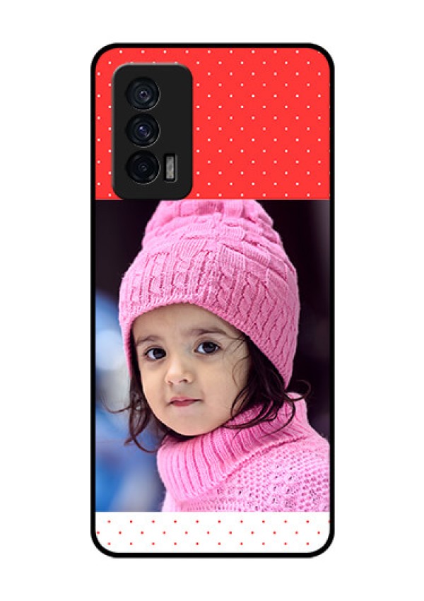 iQOO 7 5G Photo Printing on Glass Case - Red Pattern Design