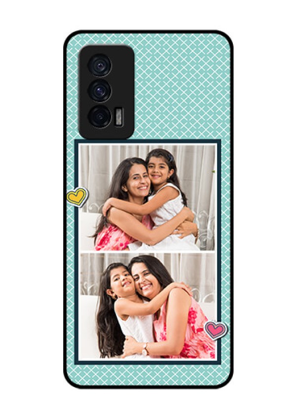 iQOO 7 5G Custom Glass Phone Case - 2 Image Holder with Pattern Design