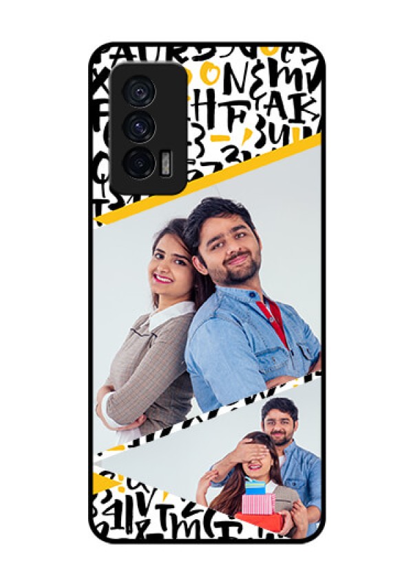 iQOO 7 5G Custom Glass Mobile Case - Letters Pattern Design