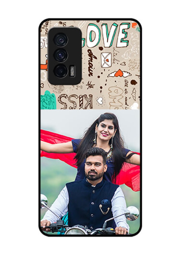 iQOO 7 5G Custom Glass Phone Case - Love Doodle Pattern 