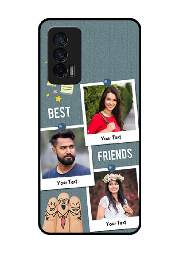 iQOO 7 5G Personalized Glass Phone Case - Sticky Frames and Friendship Design