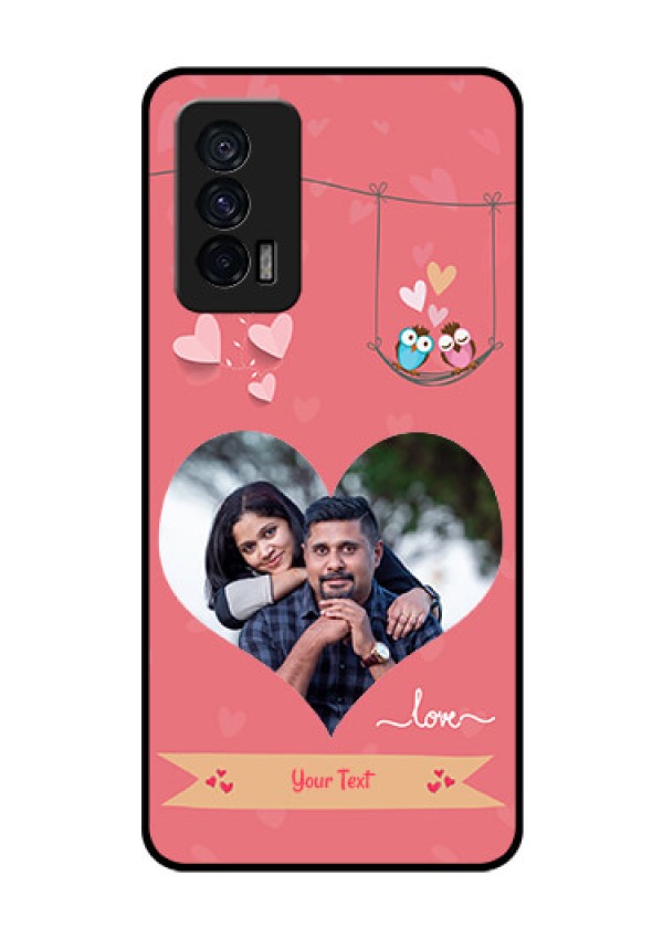 iQOO 7 5G Personalized Glass Phone Case - Peach Color Love Design 