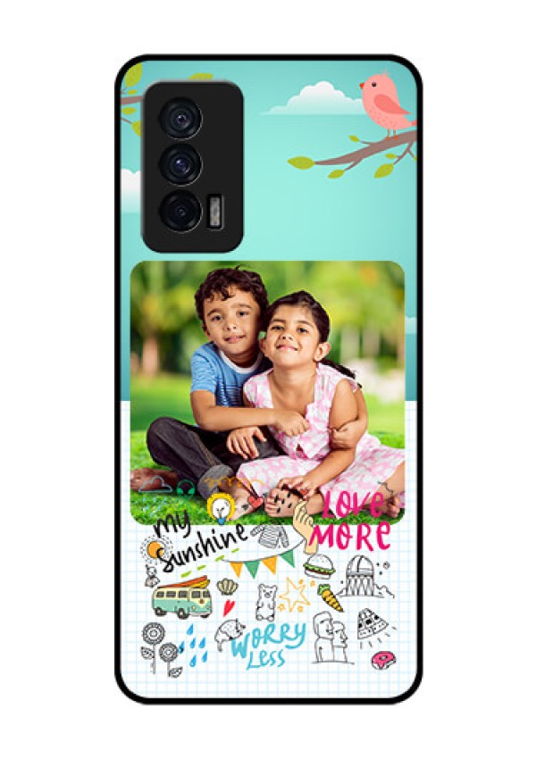 iQOO 7 5G Photo Printing on Glass Case - Doodle love Design