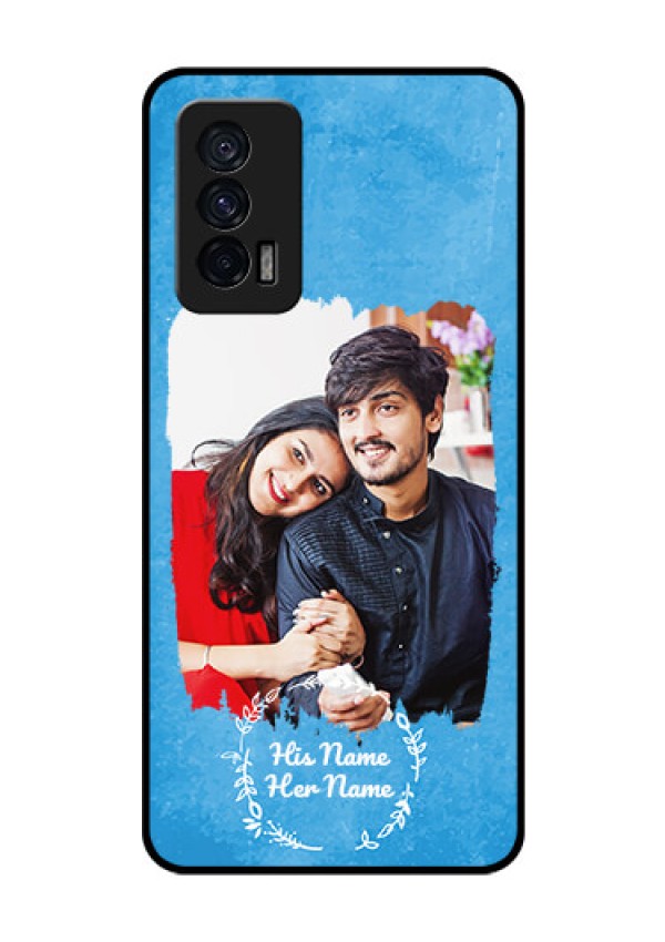 iQOO 7 5G Custom Glass Phone Case - Blue Color Vintage Design