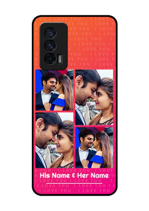 iQOO 7 5G Custom Glass Phone Case - I Love You Pink Design