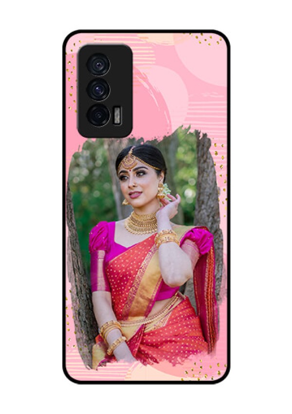 iQOO 7 5G Personalized Glass Phone Case - Gold Glitter Splash Design