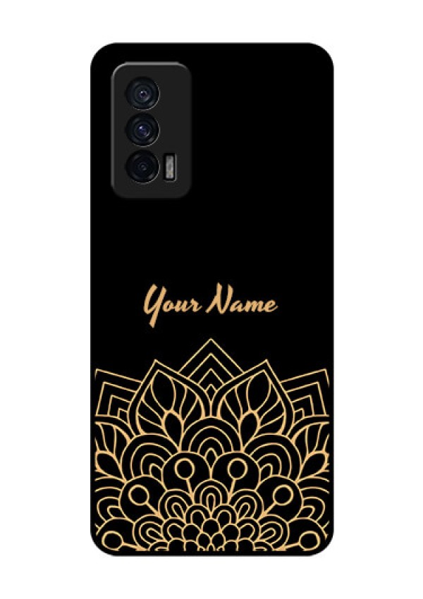 iQOO 7 5G Custom Glass Phone Case - Golden mandala Design