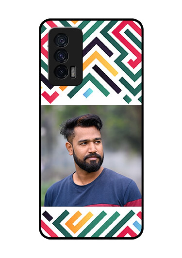 iQOO 7 5G Personalized Glass Phone Case - Colorful Maze Pattern Design