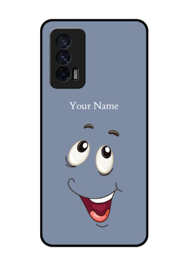 iQOO 7 5G Photo Printing on Glass Case - Laughing Cartoon Face Design