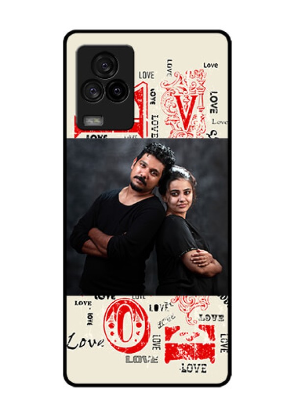 iQOO 7 Legend 5G Photo Printing on Glass Case - Trendy Love Design Case