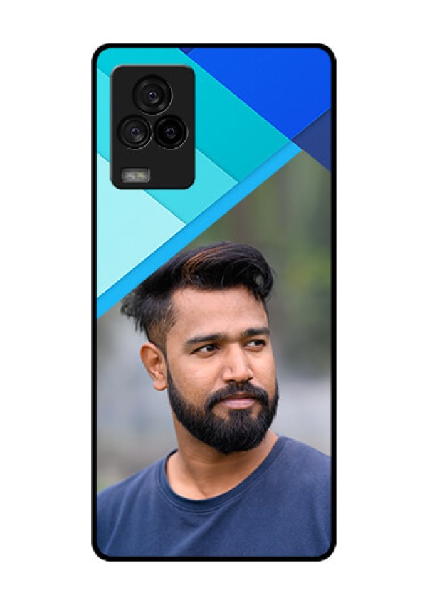 iQOO 7 Legend 5G Custom Glass Phone Case - Blue Pattern Design