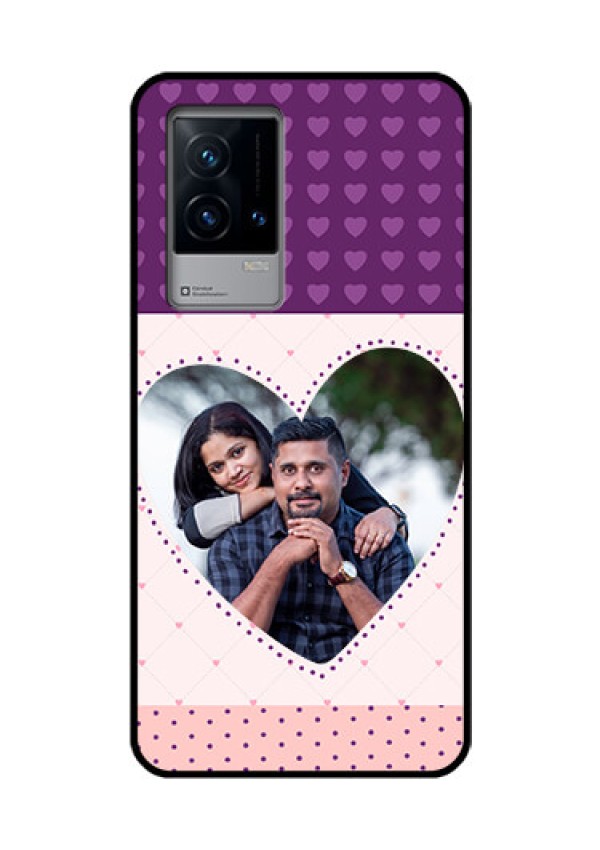 iQOO 9 5G Custom Glass Phone Case - Violet Love Dots Design