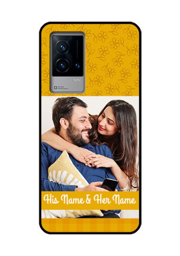 iQOO 9 5G Custom Glass Mobile Case - Yellow Floral Design