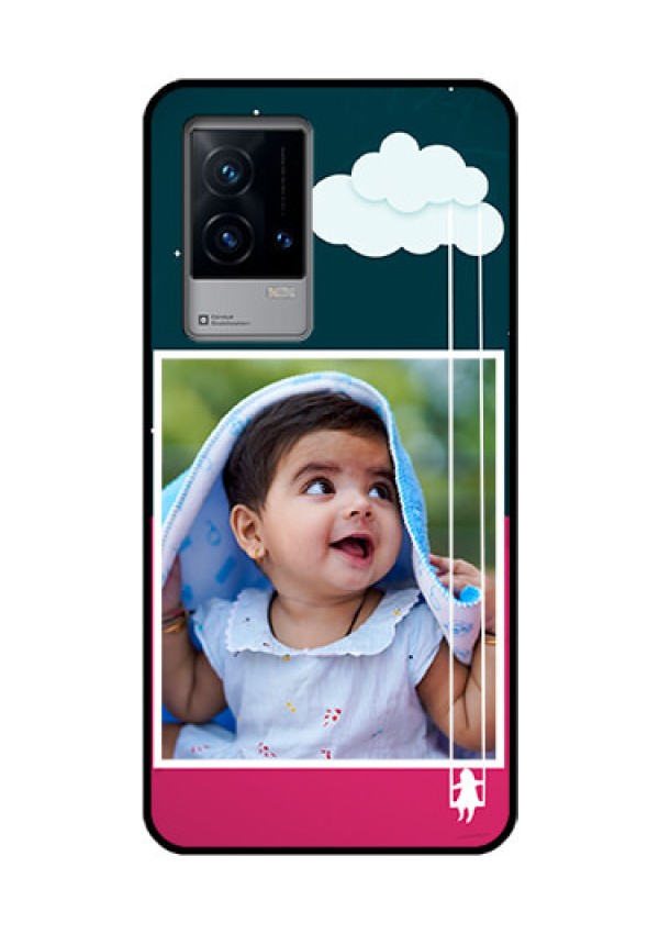 iQOO 9 5G Custom Glass Phone Case - Cute Girl with Cloud Design