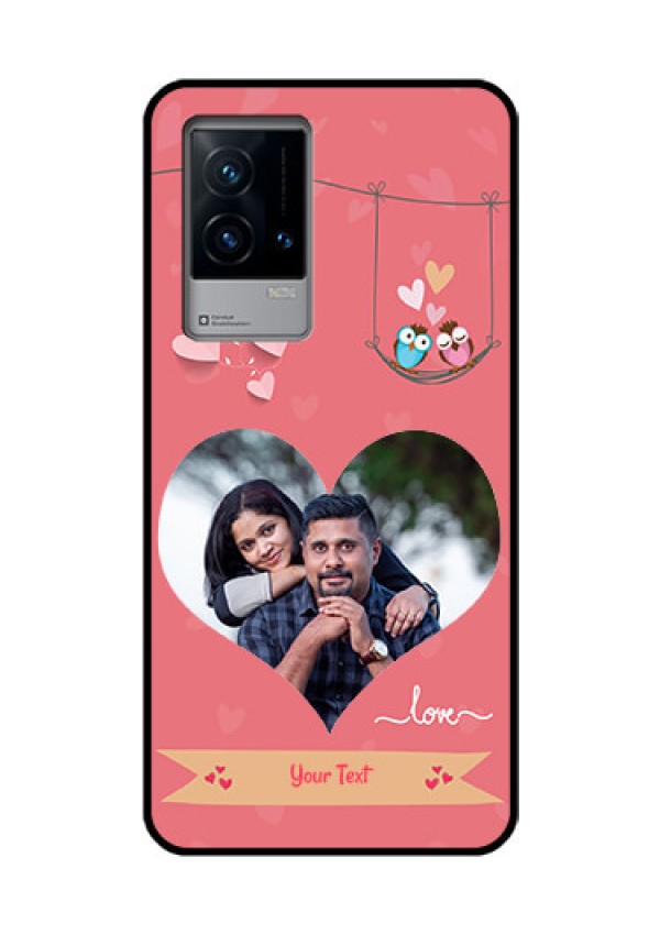 iQOO 9 5G Personalized Glass Phone Case - Peach Color Love Design