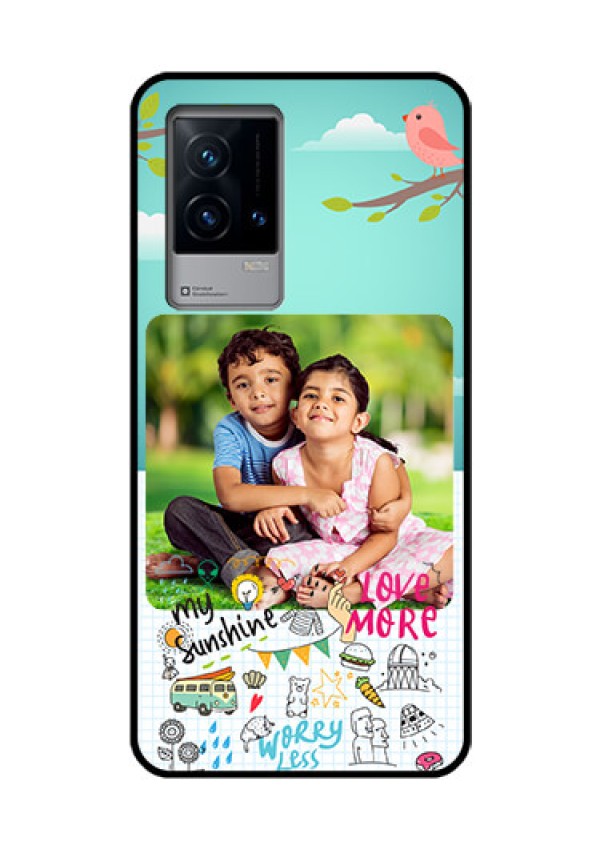 iQOO 9 5G Photo Printing on Glass Case - Doodle love Design