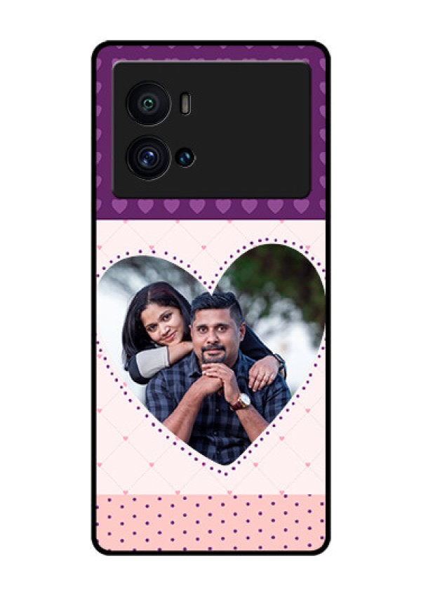 iQOO 9 Pro 5G Custom Glass Phone Case - Violet Love Dots Design