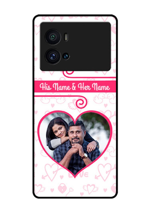 iQOO 9 Pro 5G Personalized Glass Phone Case - Heart Shape Love Design