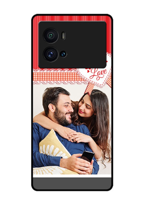 iQOO 9 Pro 5G Custom Glass Mobile Case - Red Love Pattern Design