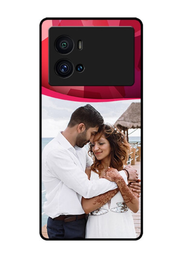 iQOO 9 Pro 5G Custom Glass Mobile Case - Red Abstract Design