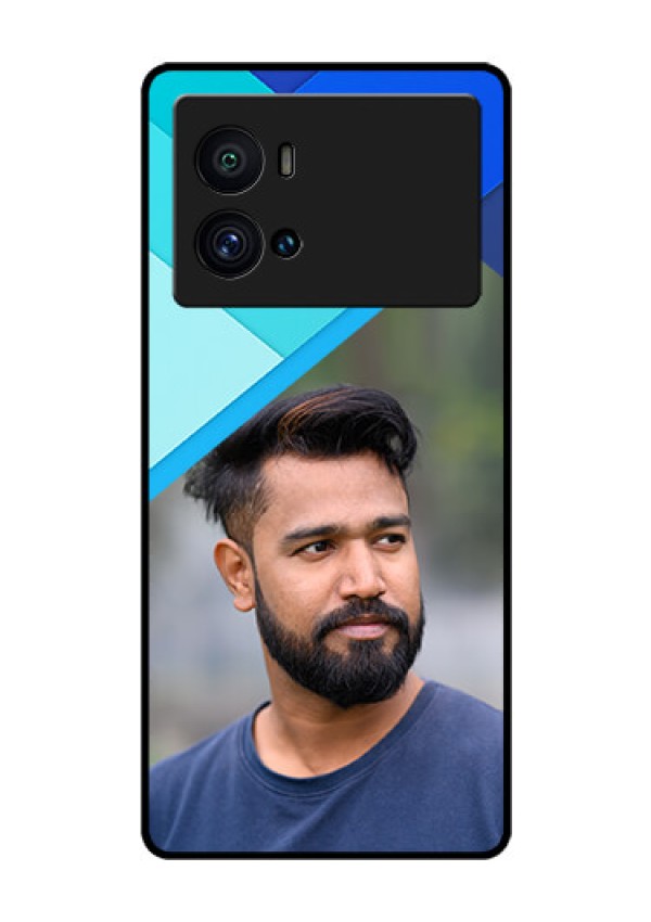 iQOO 9 Pro 5G Custom Glass Phone Case - Blue Pattern Design