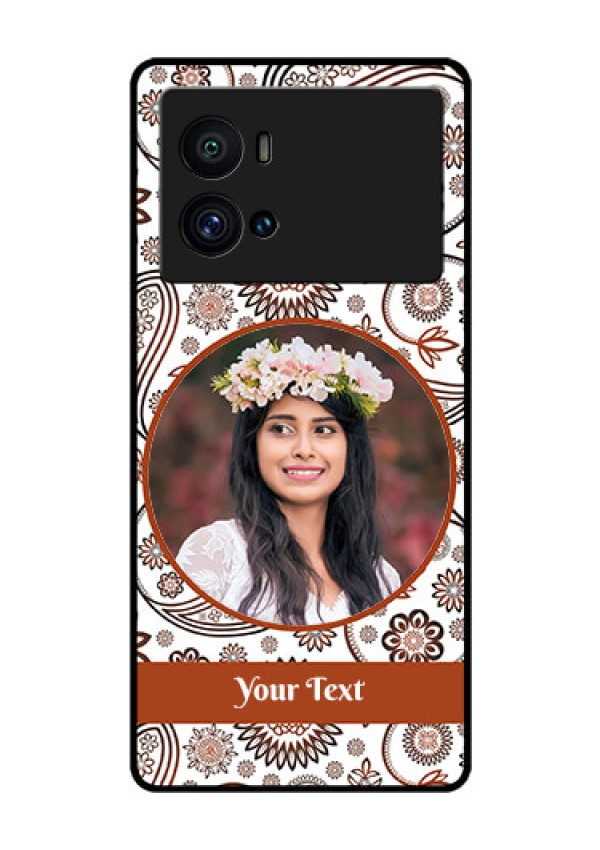 iQOO 9 Pro 5G Custom Glass Mobile Case - Abstract Flower Design