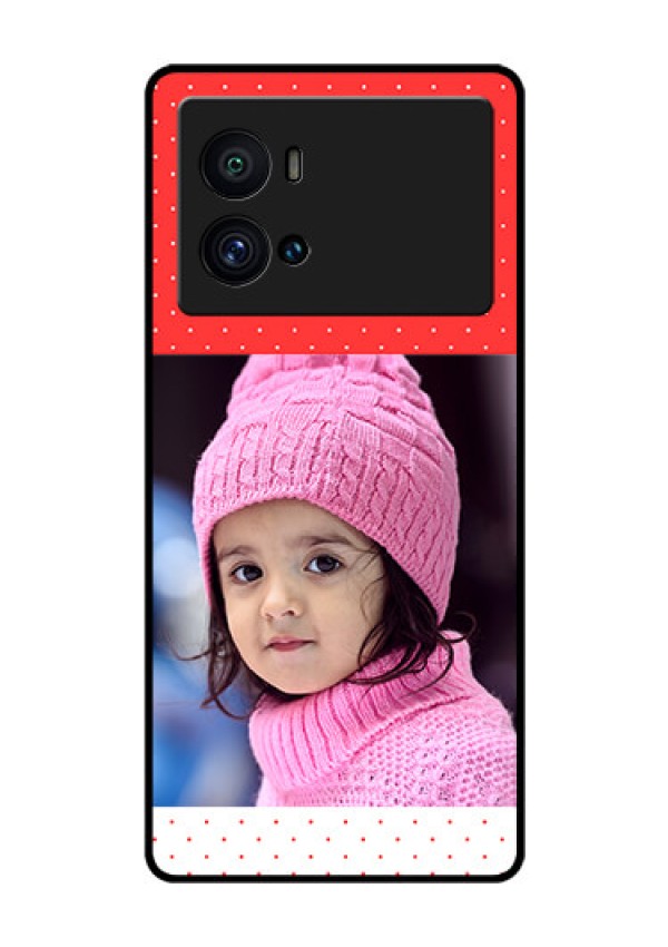 iQOO 9 Pro 5G Photo Printing on Glass Case - Red Pattern Design
