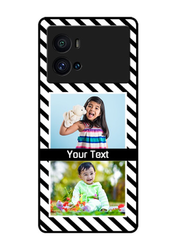 iQOO 9 Pro 5G Photo Printing on Glass Case - Black And White Stripes Design