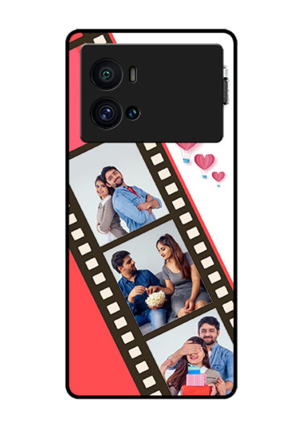 iQOO 9 Pro 5G Personalized Glass Phone Case - 3 Image Holder with Film Reel