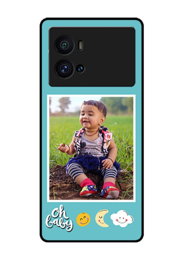 iQOO 9 Pro 5G Personalized Glass Phone Case - Smiley Kids Stars Design