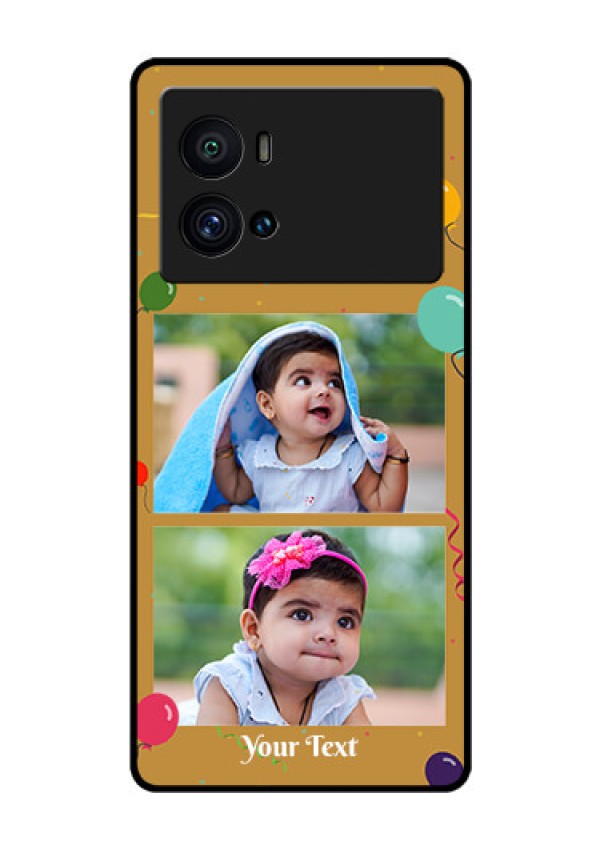 iQOO 9 Pro 5G Personalized Glass Phone Case - Image Holder with Birthday Celebrations Design