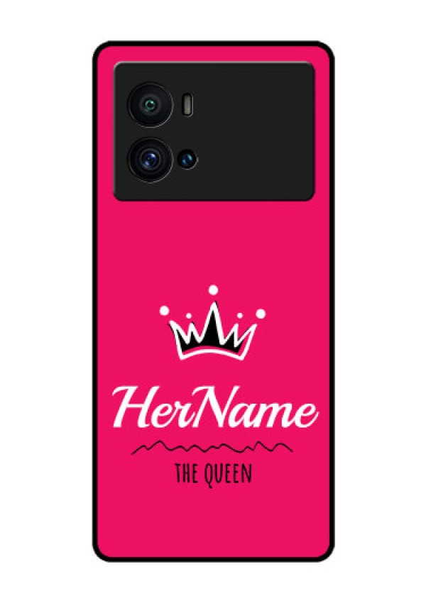 iQOO 9 Pro 5G Glass Phone Case Queen with Name