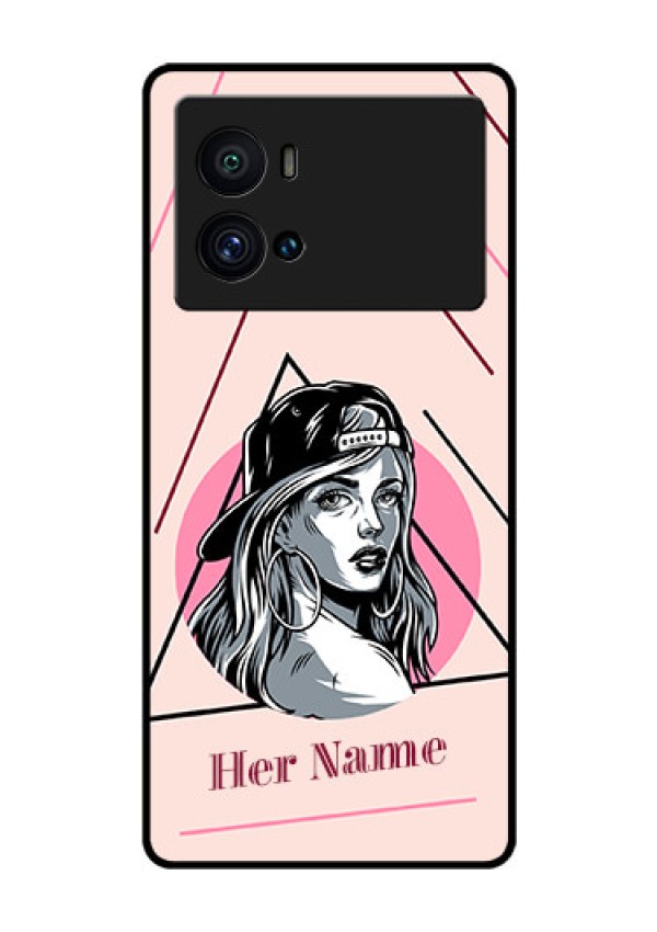 iQOO 9 Pro 5G Personalized Glass Phone Case - Rockstar Girl Design