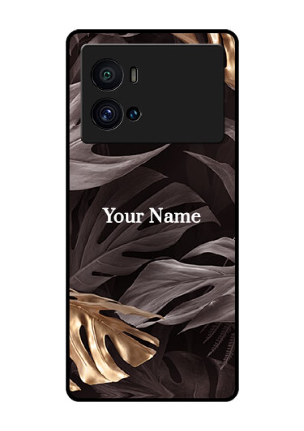 iQOO 9 Pro 5G Personalised Glass Phone Case - Wild Leaves digital paint Design