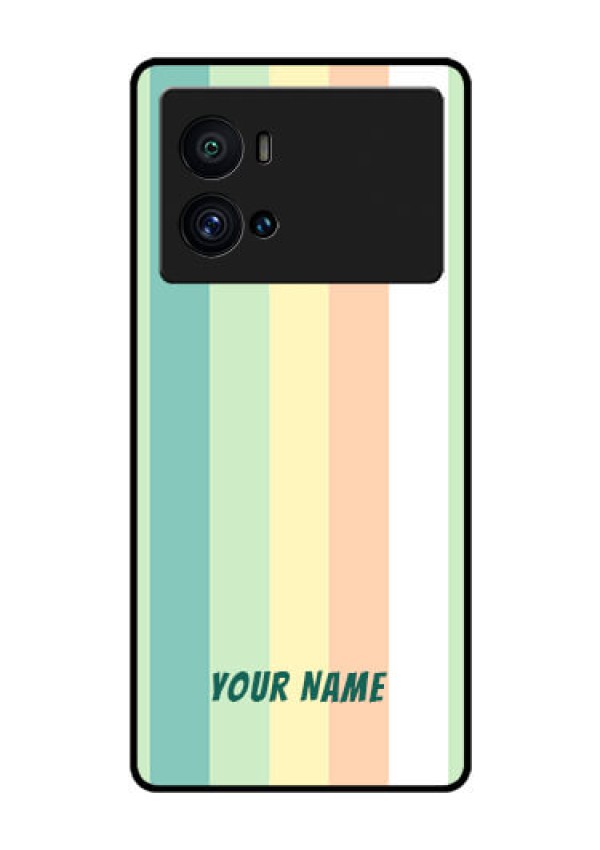 iQOO 9 Pro 5G Photo Printing on Glass Case - Multi-colour Stripes Design