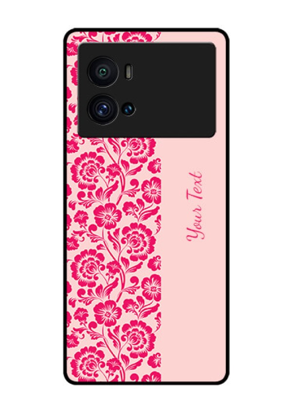 iQOO 9 Pro 5G Custom Glass Phone Case - Attractive Floral Pattern Design